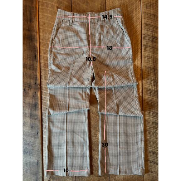 GAP Women’s Plaid Dress Pants Size 2 | Flared Chic Checked Trousers Brown Taupe - Picture 7 of 11